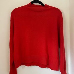 Everlane Cashmere Crop Mockneck Sweater - Clambake Red-Orange